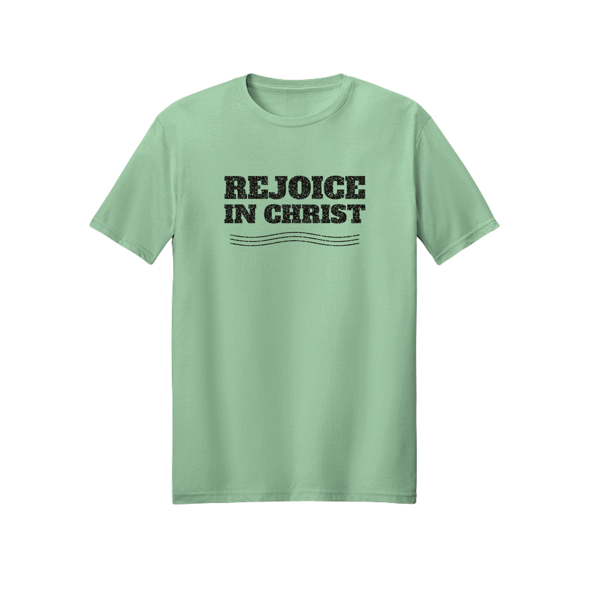 Vintage Wave Rejoice in Christ shirt in Mint Green