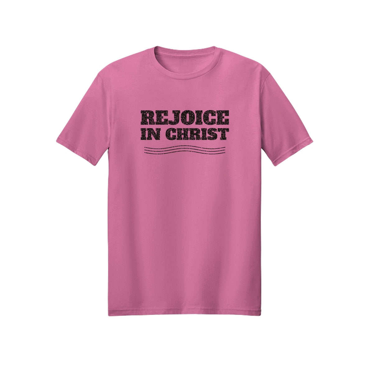 Vintage Wave Rejoice in Christ shirt in Azalea