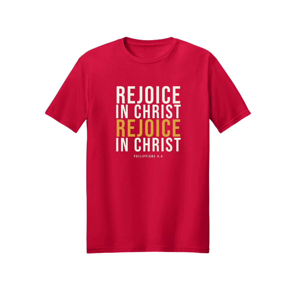 Stacked Rejoice in Christ shirt in Red