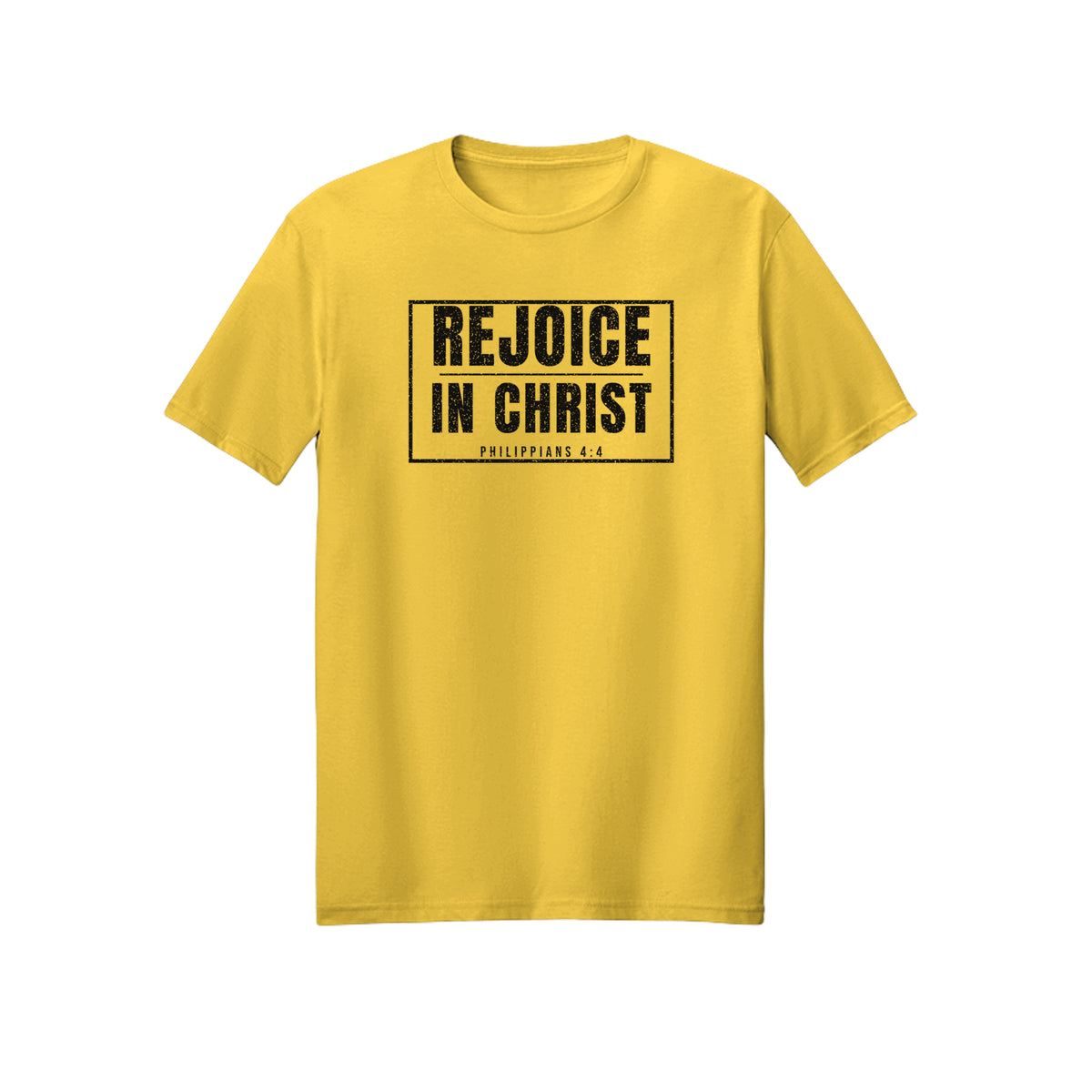 Boxed Rejoice in Christ shirt in Daisy