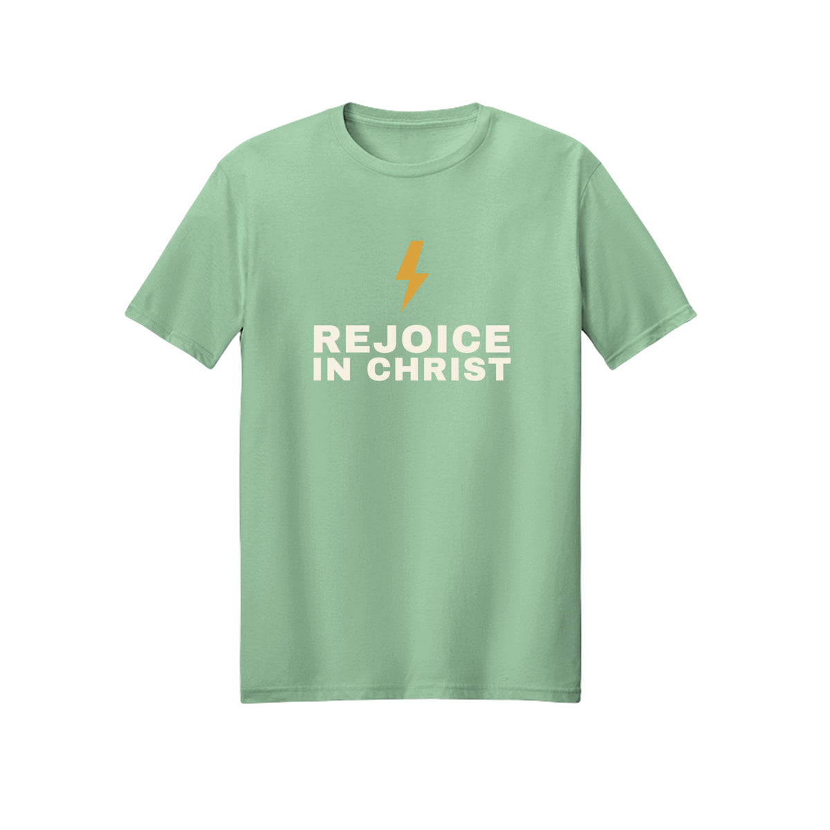 Lightning Rejoice in Christ shirt in Mint Green