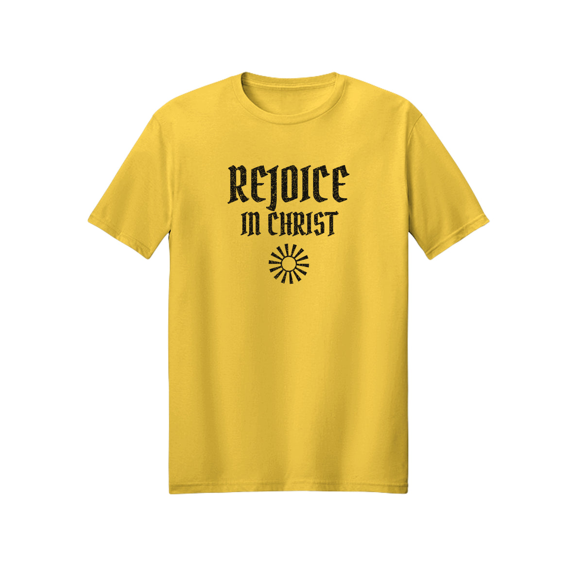 Gothic Rejoice in Christ shirt in Daisy