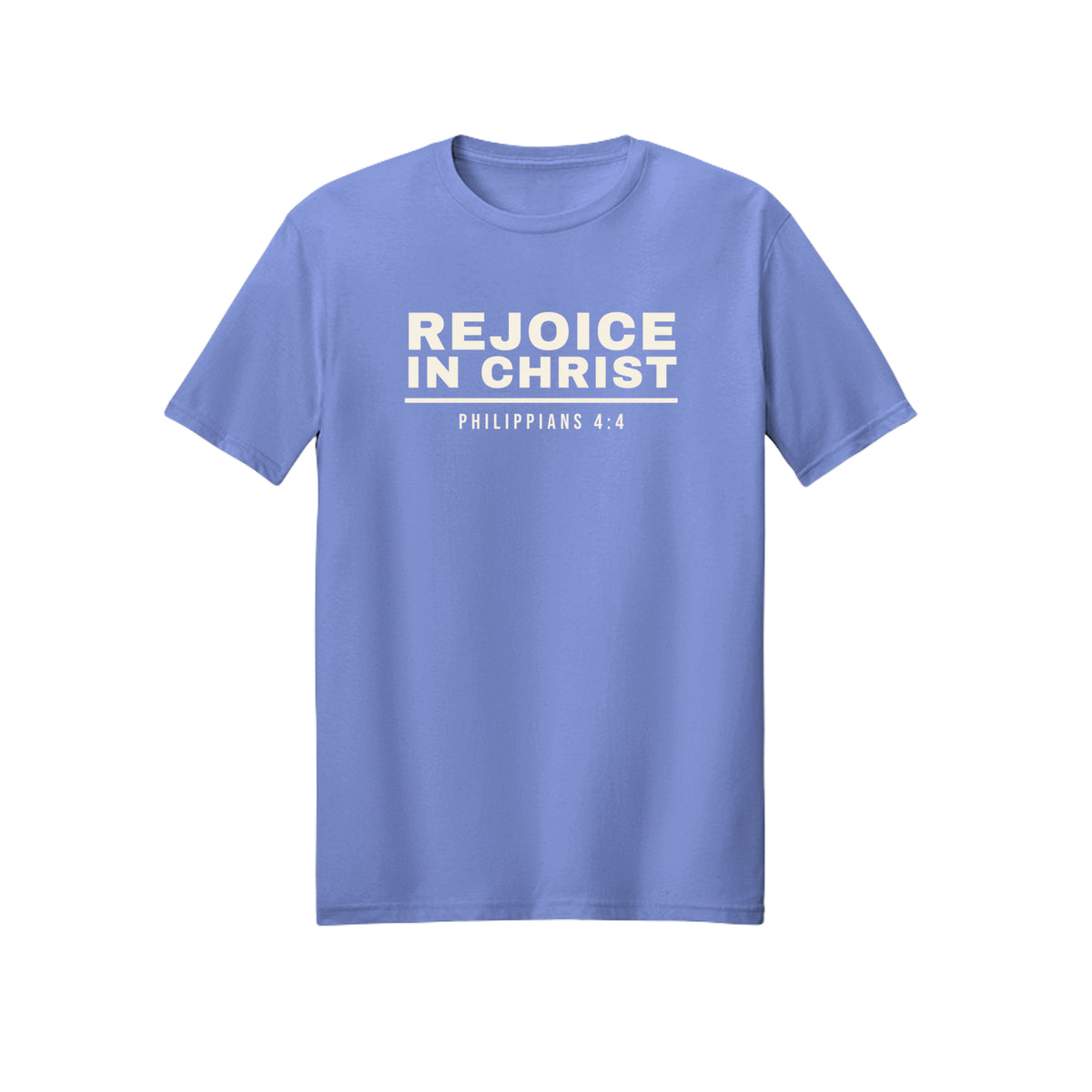 Light Minimal Rejoice in Christ shirt in Violet