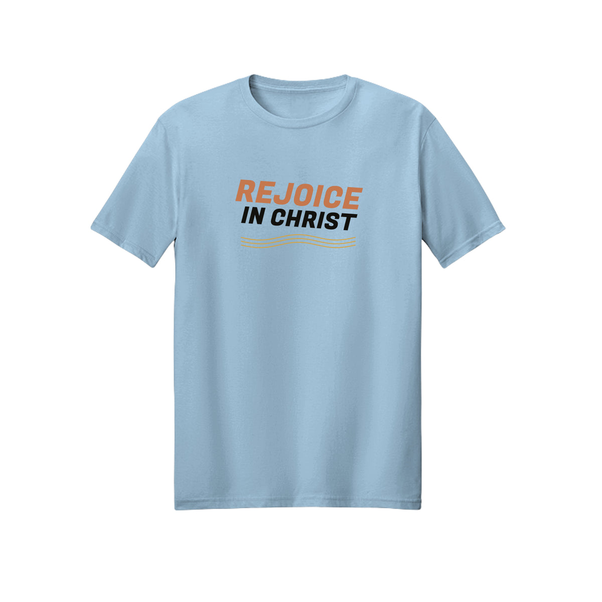 Modern Wave Rejoice in Christ shirt in Light Blue