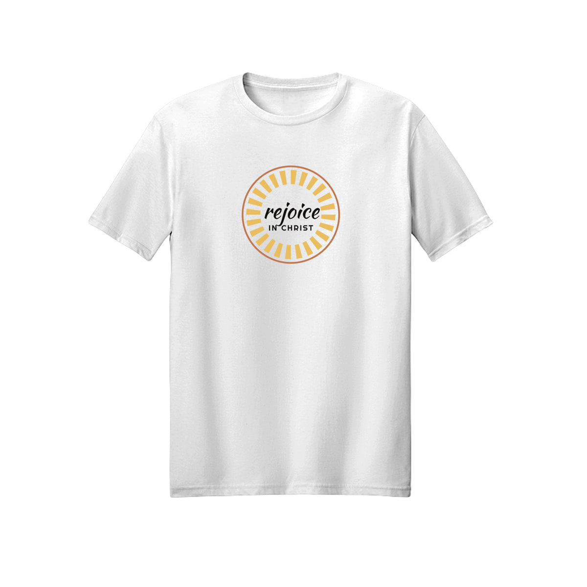 Sunburst Rejoice in Christ shirt in White