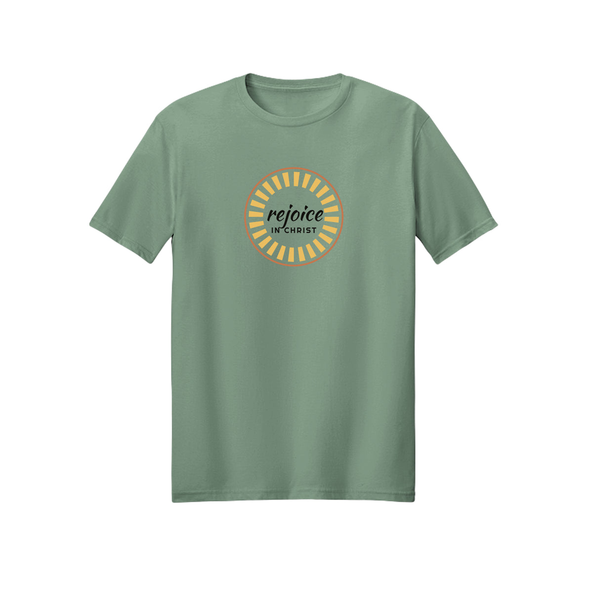 Sunburst Rejoice in Christ shirt in Sage