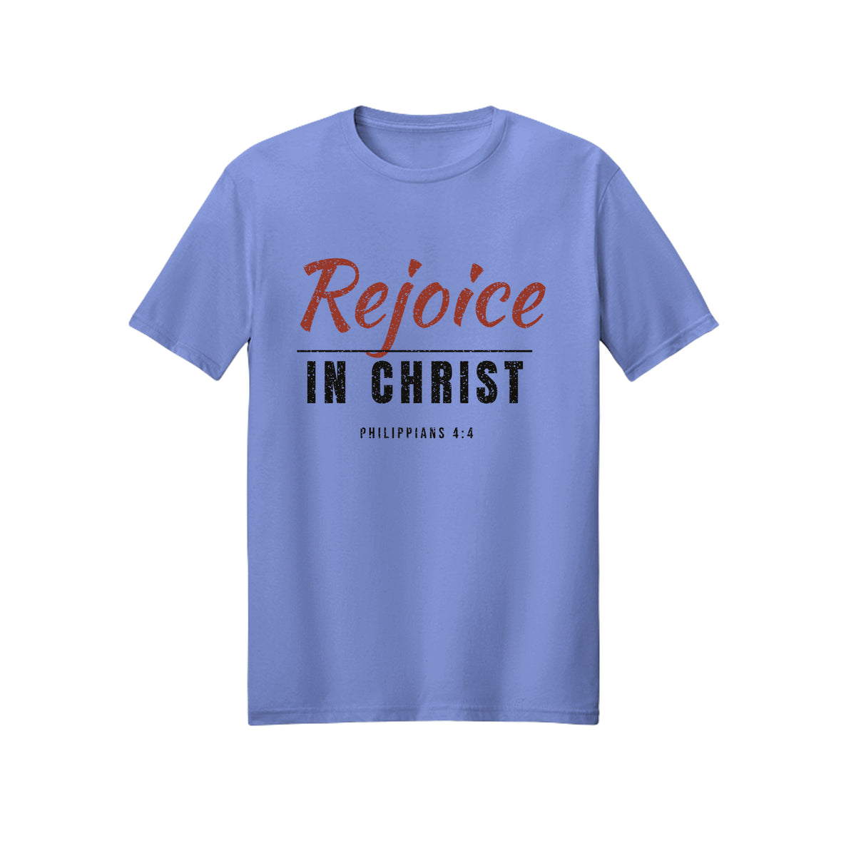 Distressed Rejoice in Christ shirt in Violet