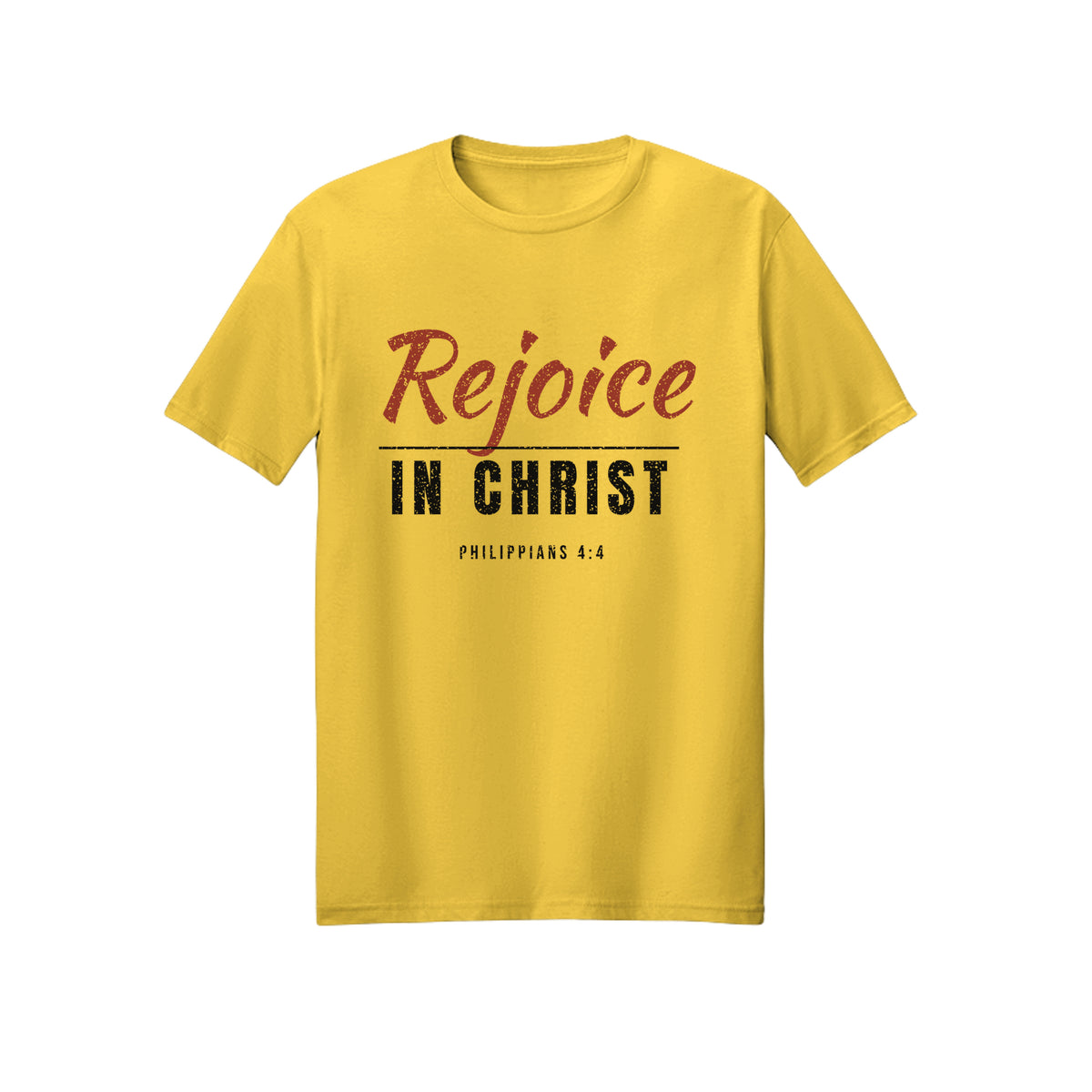 Distressed Rejoice in Christ shirt in Daisy