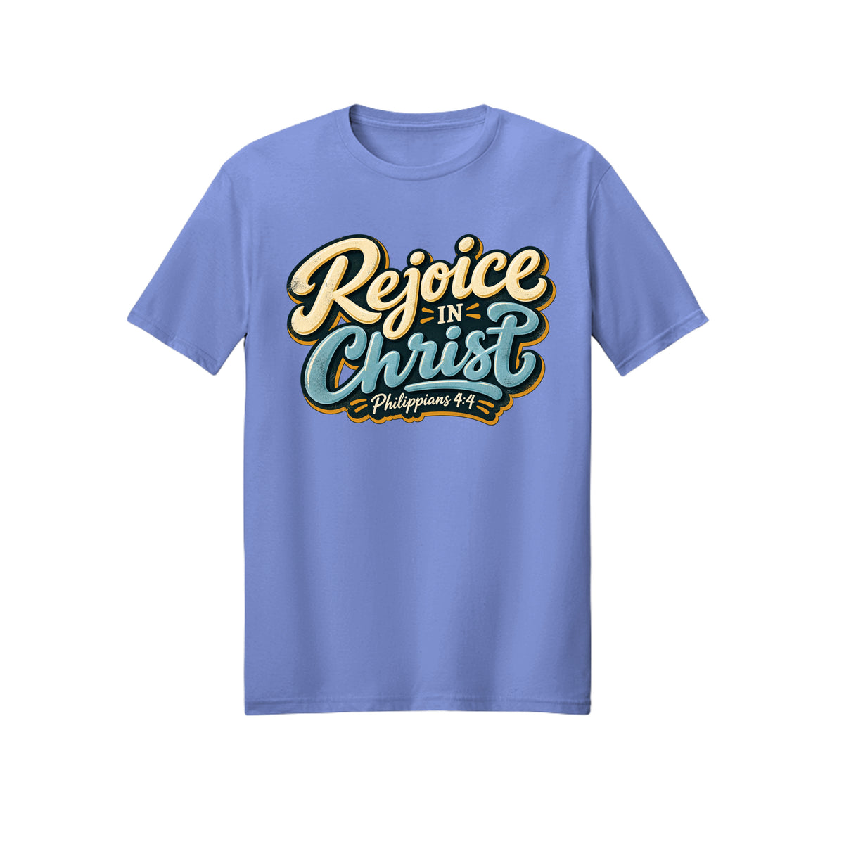 Vintage Badge Rejoice in Christ shirt in Violet