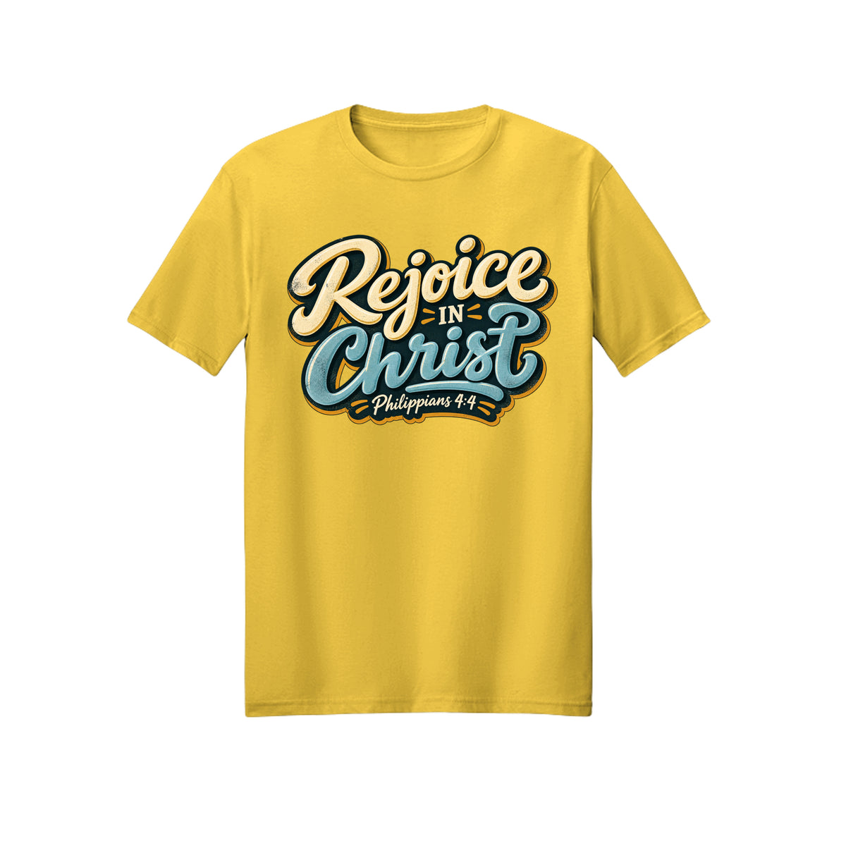 Vintage Badge Rejoice in Christ shirt in Daisy