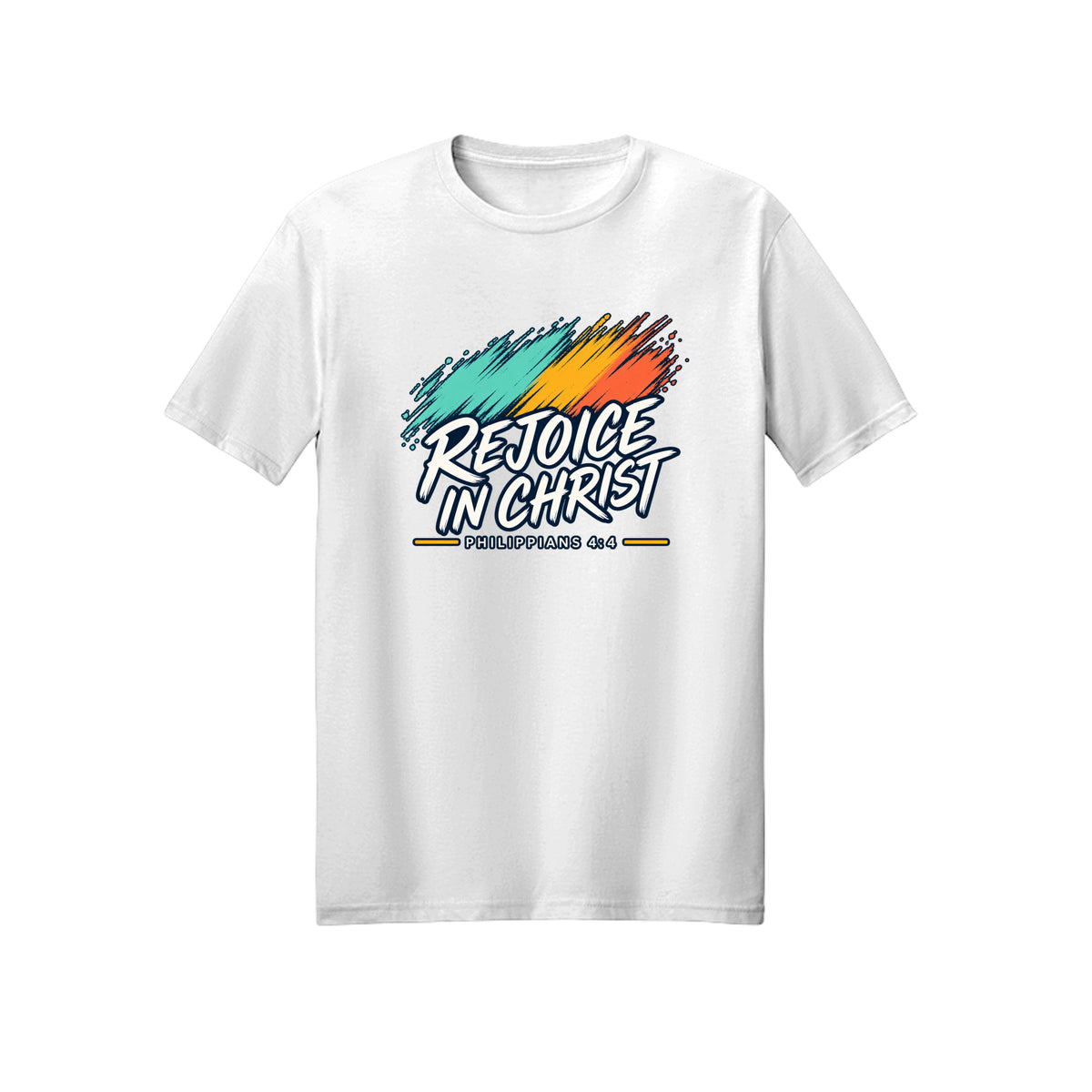 Brush Stroke Rejoice in Christ shirt in White
