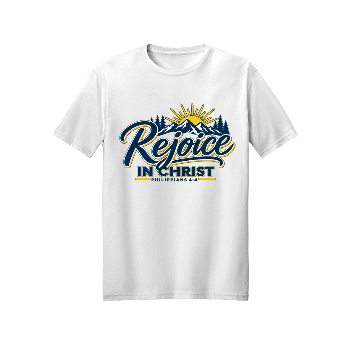 Mountain Rejoice in Christ shirt in White