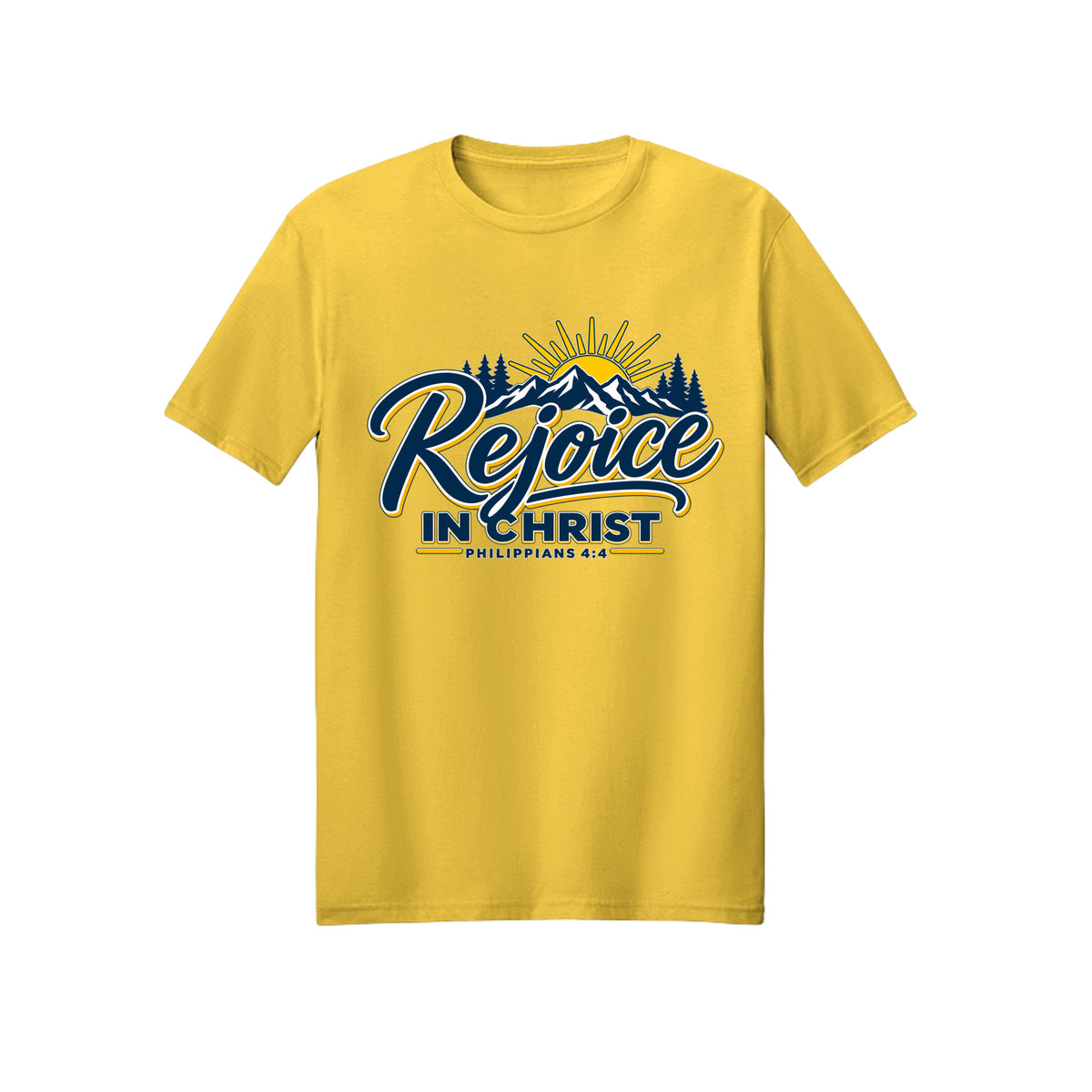 Mountain Rejoice in Christ shirt — 2027 LDS youth theme design, Philippians 4:4 in Daisy