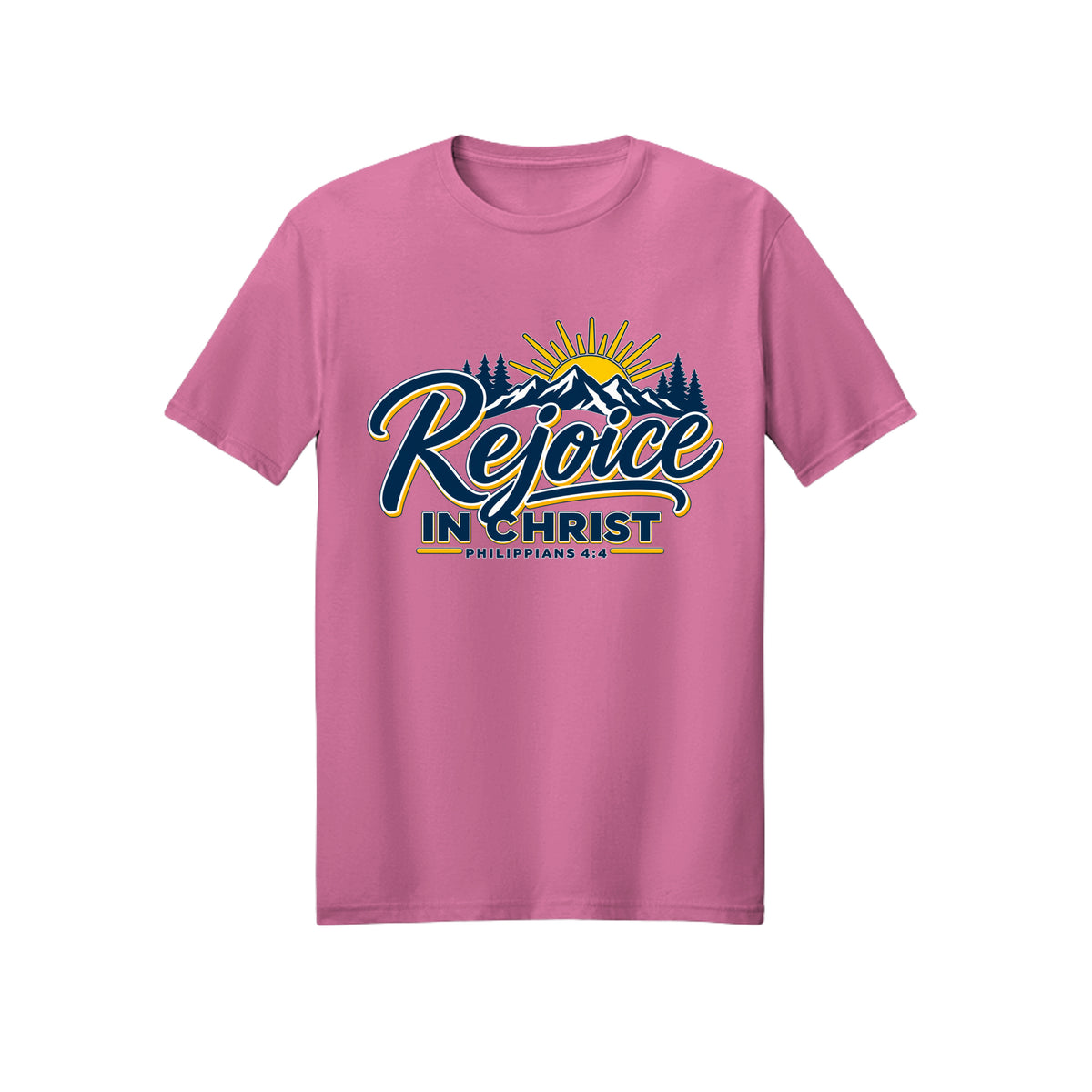 Mountain Rejoice in Christ shirt in Azalea