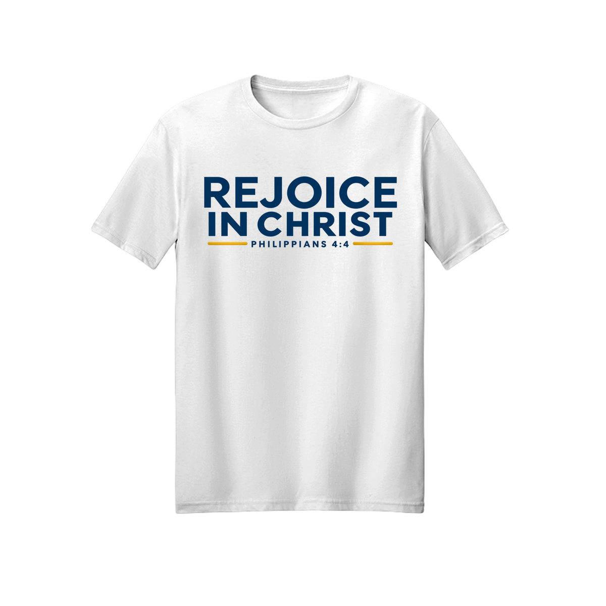 Classic Rejoice in Christ shirt — 2027 LDS youth theme design, Philippians 4:4 in White