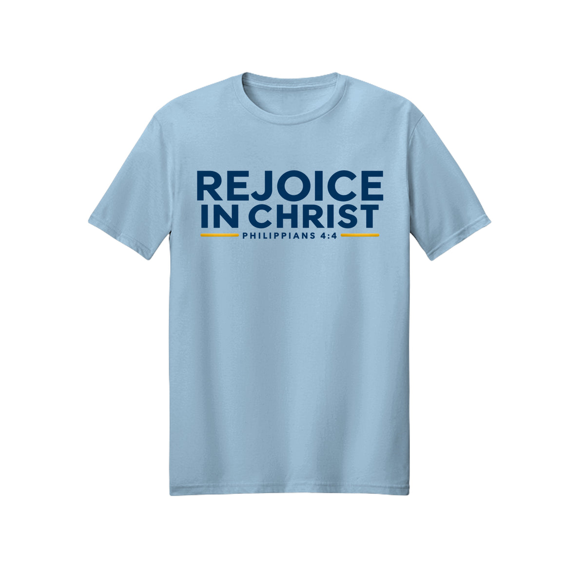 Classic Rejoice in Christ shirt in Light Blue