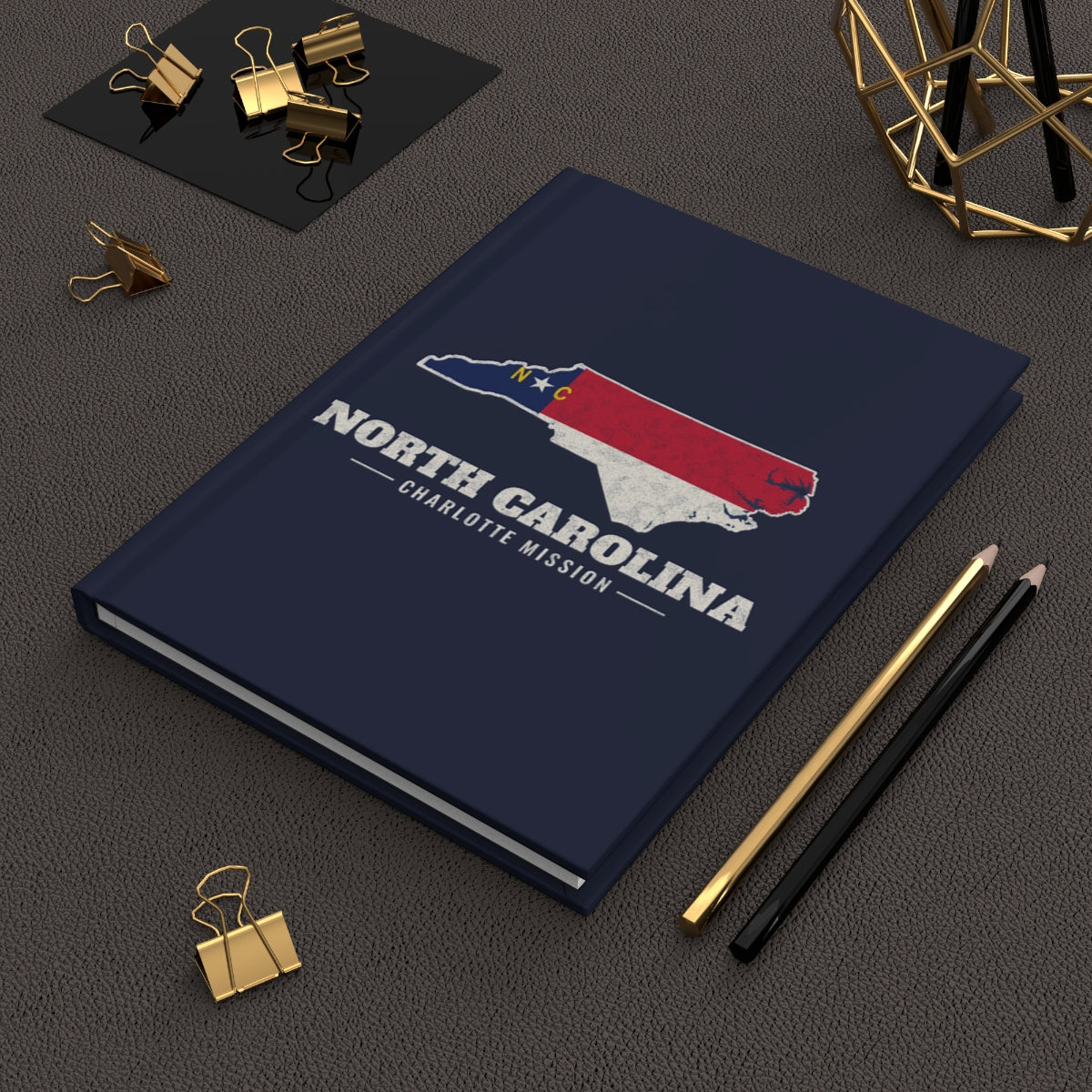 North Carolina Charlotte Mission flag map journal by Weak Things view 2