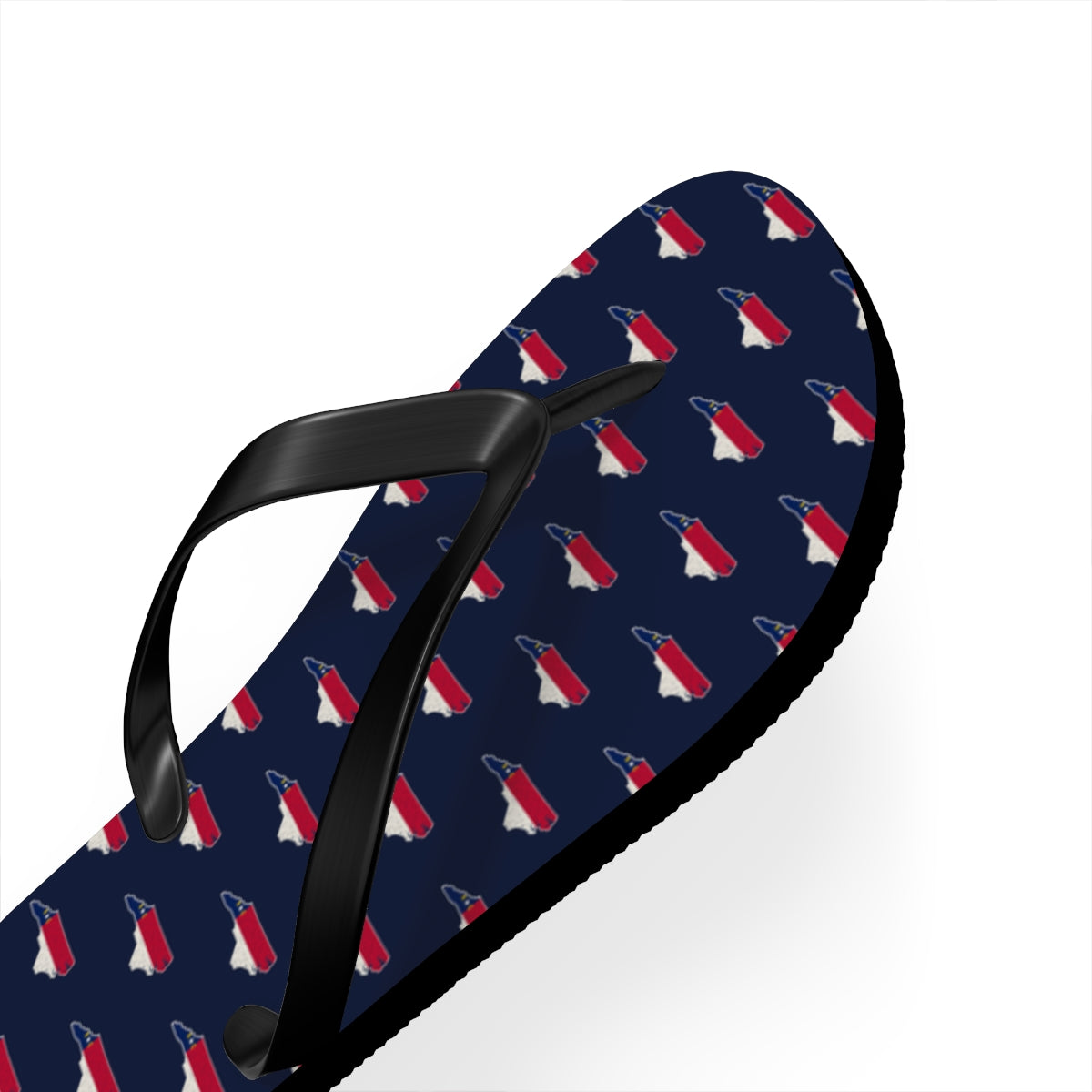 North Carolina Mission flag map flip flops by Weak Things view 3