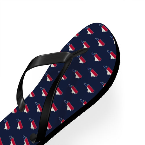 North Carolina Mission flag map flip flops by Weak Things view 3