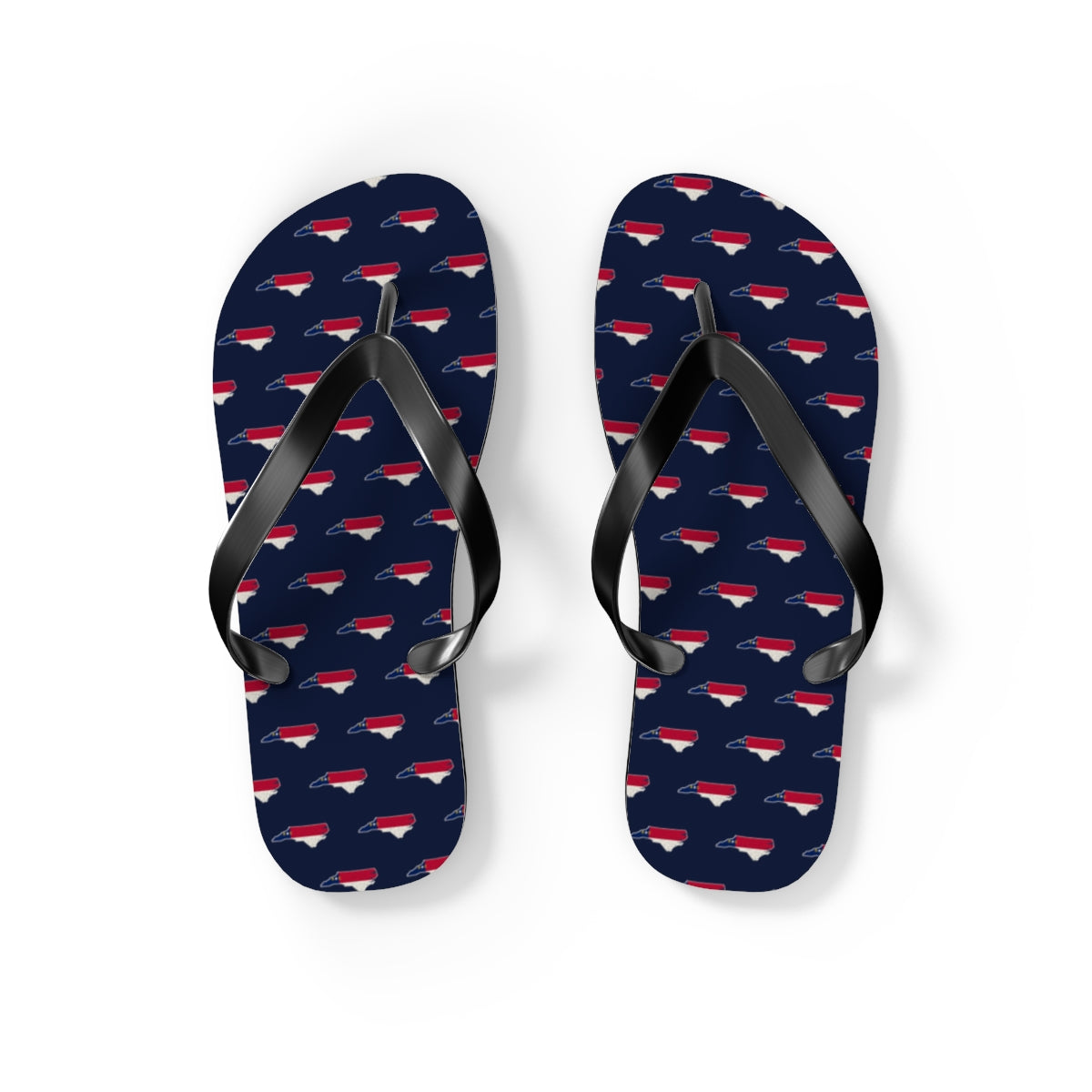 North Carolina Mission flag map flip flops by Weak Things view 2