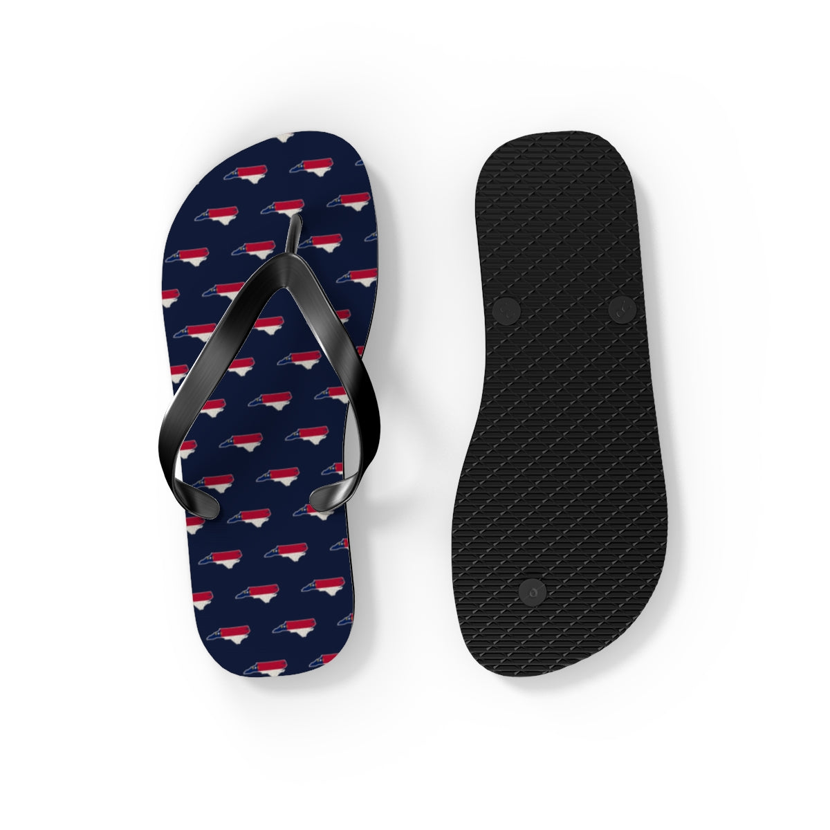 North Carolina Mission flag map flip flops by Weak Things view 4