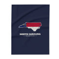 North Carolina Raleigh Mission flag map fleece blanket by Weak Things