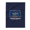 North Dakota Bismarck Mission flag map fleece blanket by Weak Things