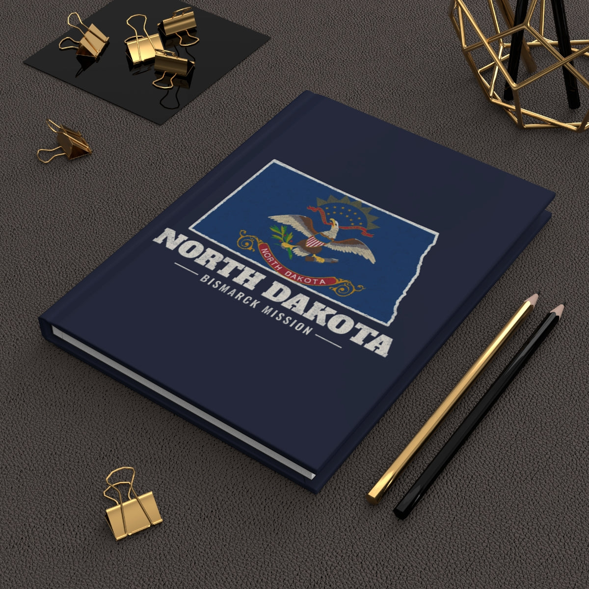 North Dakota Bismarck Mission flag map journal by Weak Things view 2