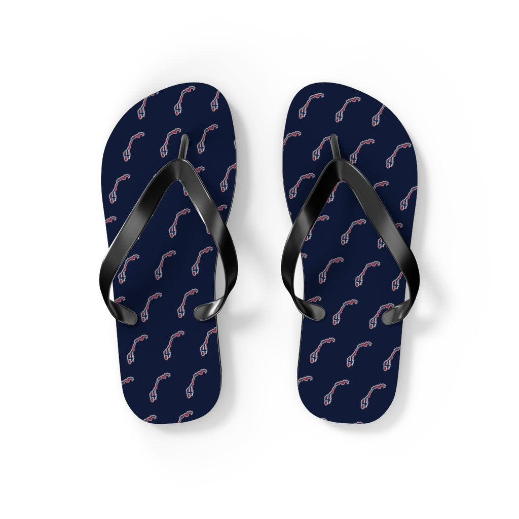 Norway Mission flag map flip flops by Weak Things view 2