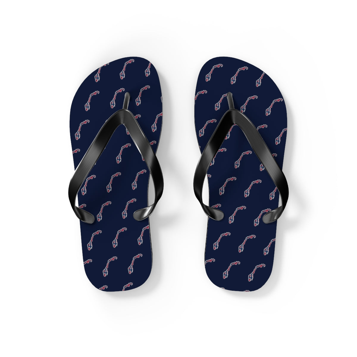 Norway Mission flag map flip flops by Weak Things view 2