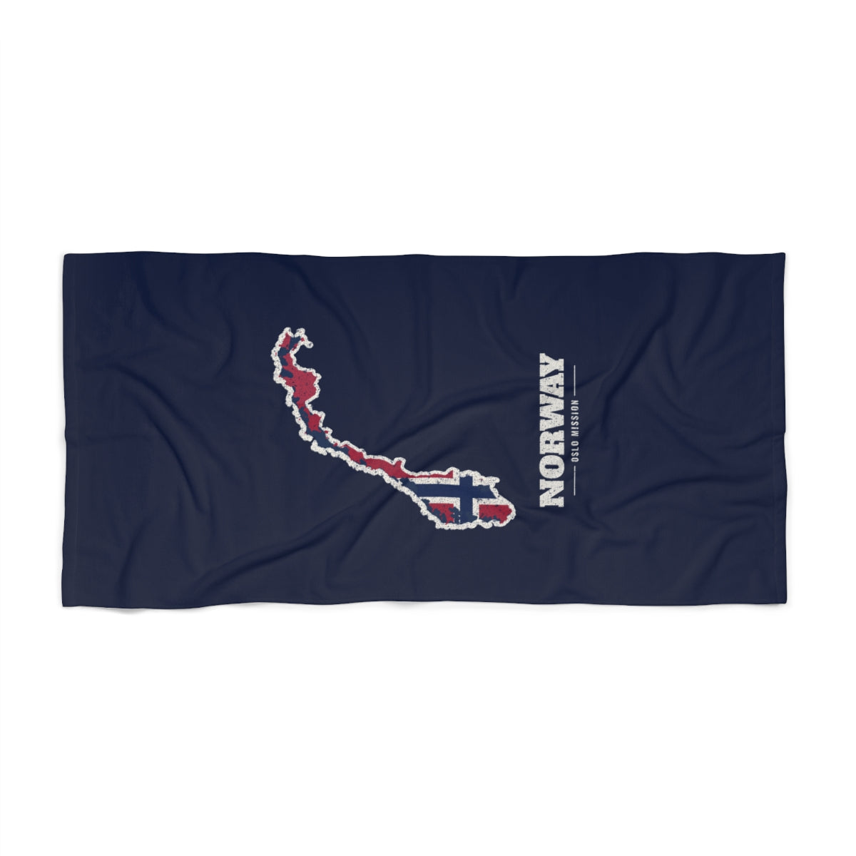 Norway Oslo Mission flag map beach towel by Weak Things view 2