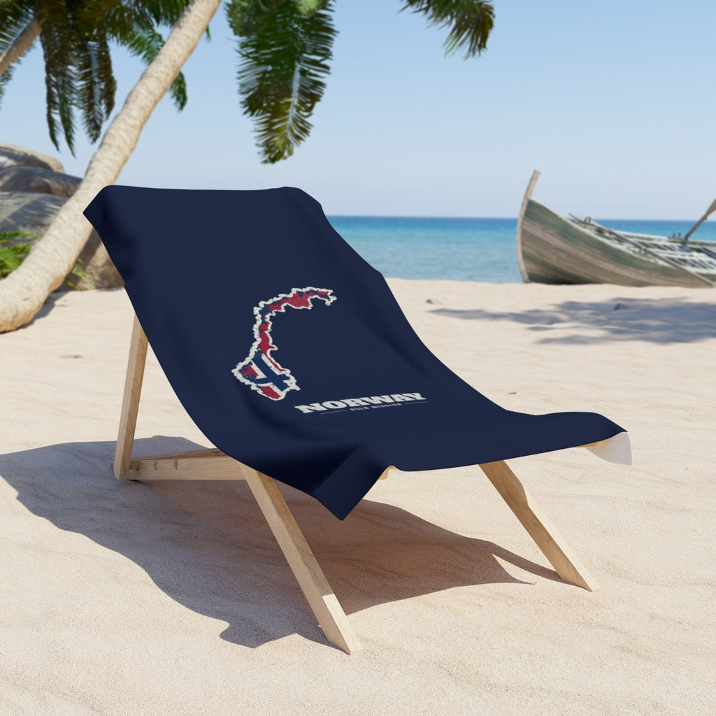 Norway Oslo Mission flag map beach towel by Weak Things
