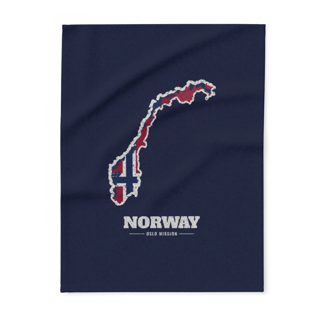 Norway Oslo Mission flag map fleece blanket by Weak Things