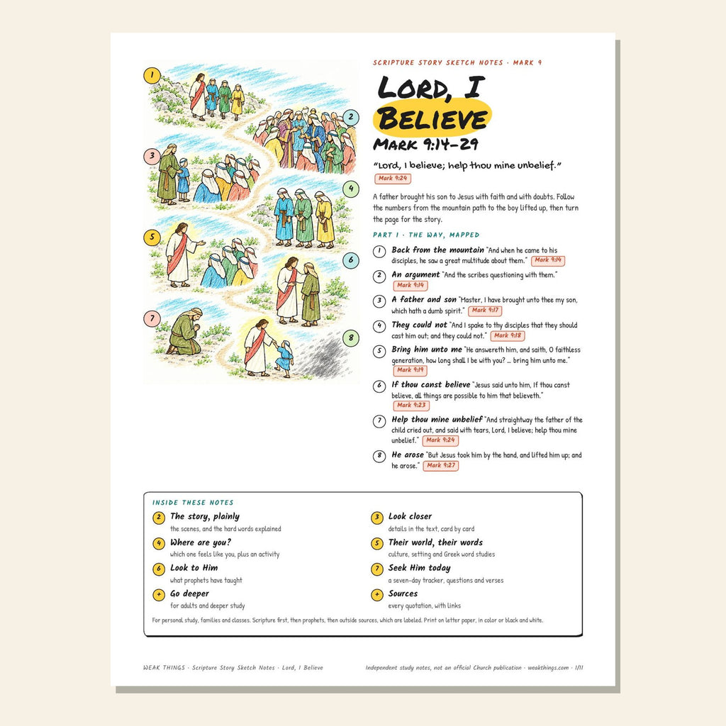Lord, I Believe sketch notes cover with a hand-drawn map