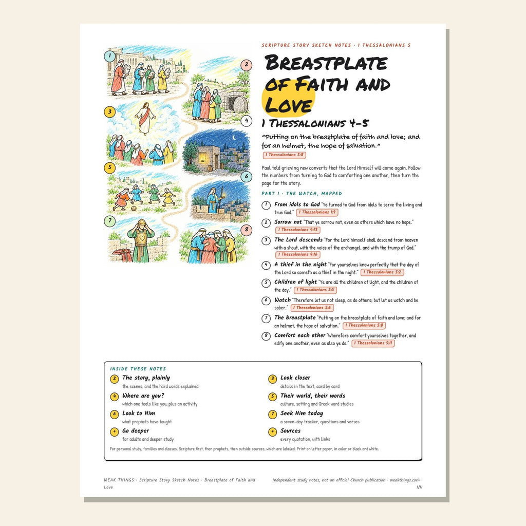 Breastplate of Faith and Love sketch notes cover with a hand-drawn map