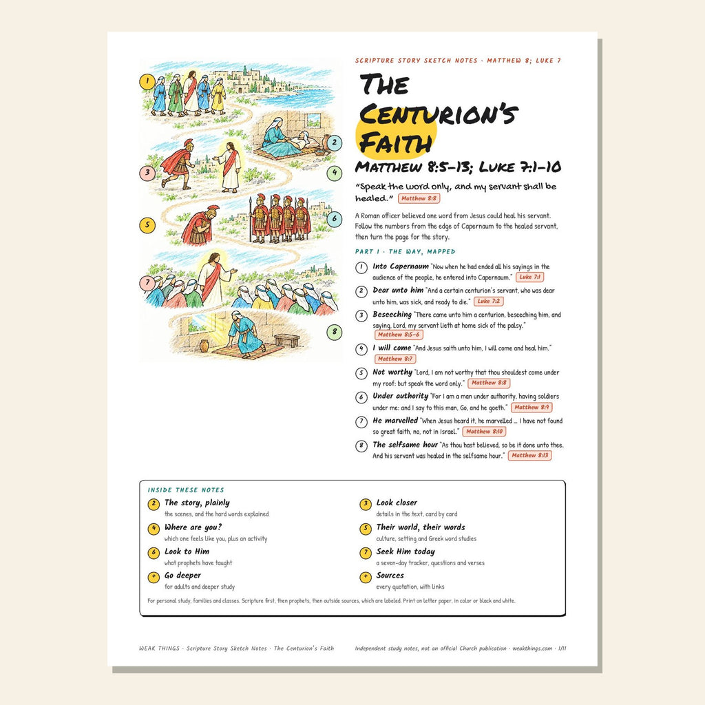 The Centurion’s Faith sketch notes cover with a hand-drawn map