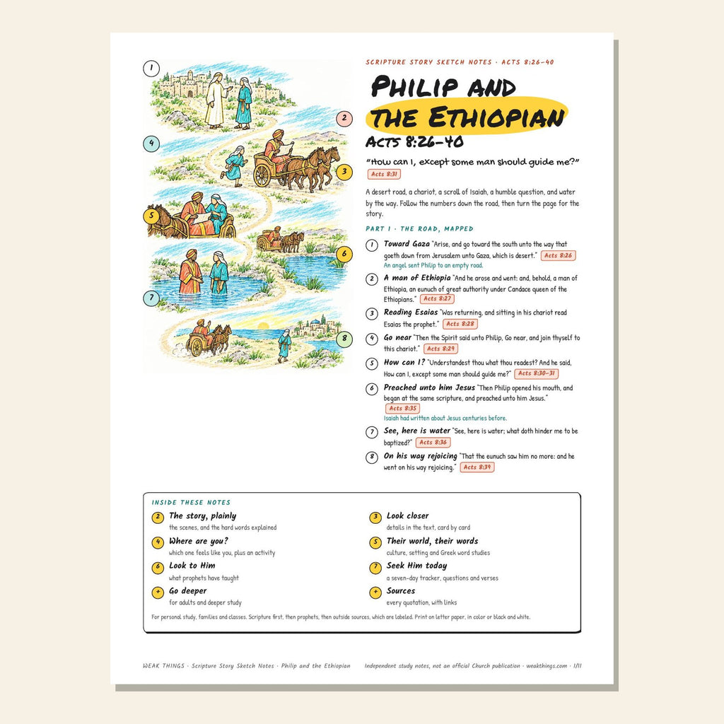 Philip and the Ethiopian sketch notes cover with a hand-drawn map of the desert road