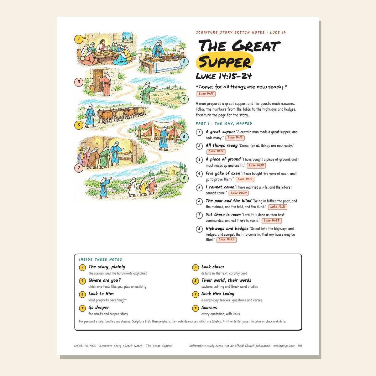 The Great Supper sketch notes cover with a hand-drawn map