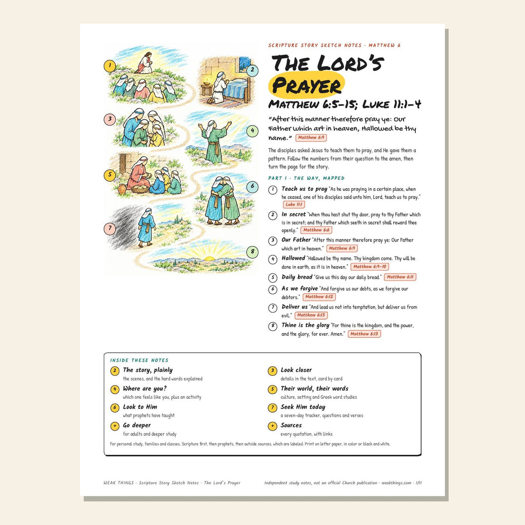 The Lord’s Prayer sketch notes cover with a hand-drawn map