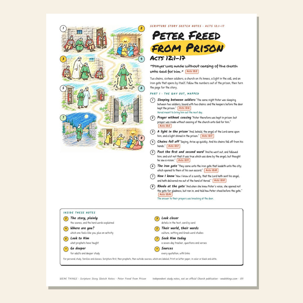 Peter Freed from Prison sketch notes cover with a hand-drawn map of the way out