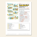 Run the Race sketch notes cover with a hand-drawn race map