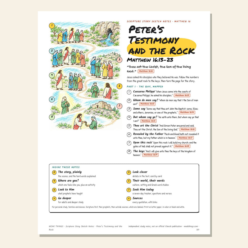 Peter’s Testimony and the Rock sketch notes cover with a hand-drawn map