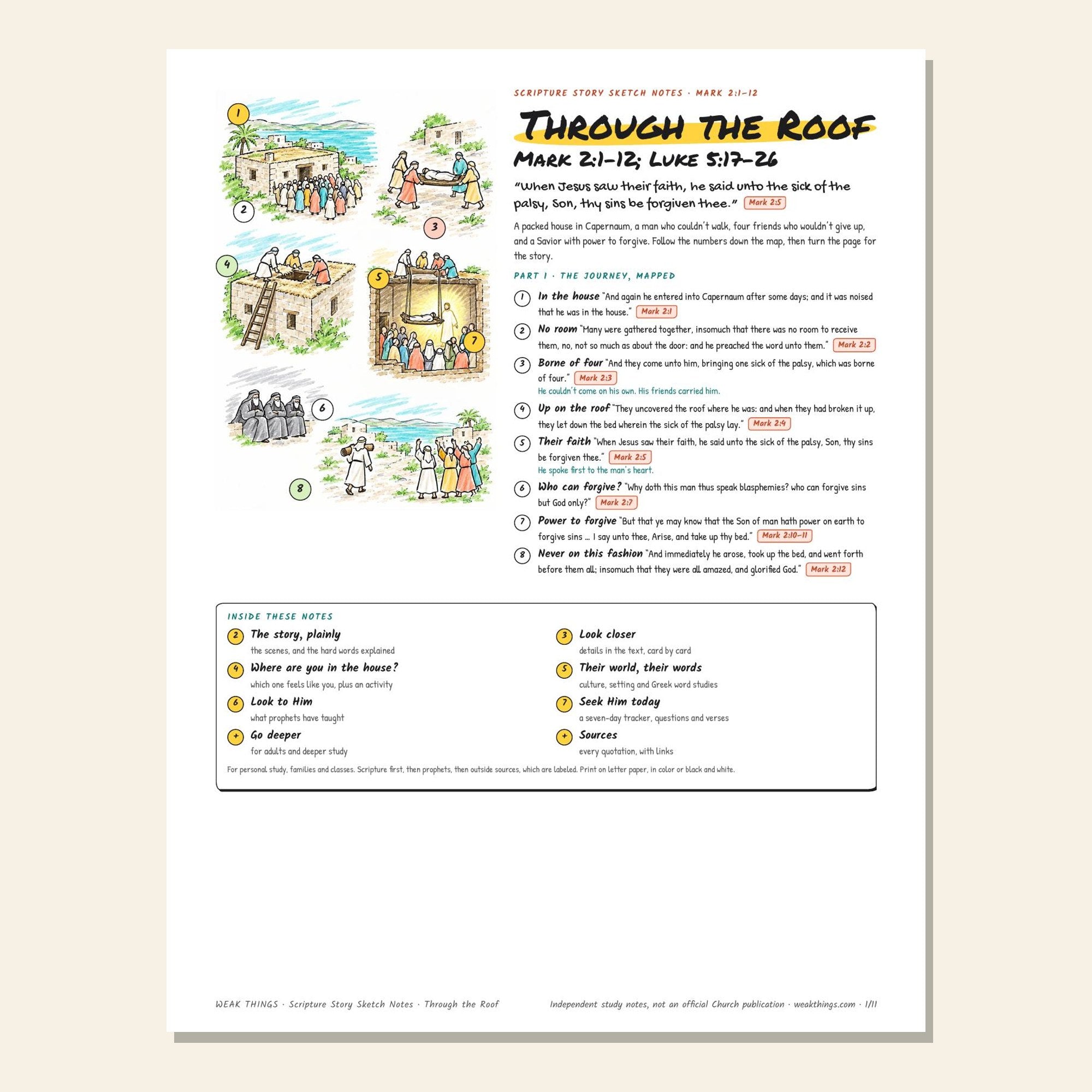 Through the Roof printable sketch notes cover