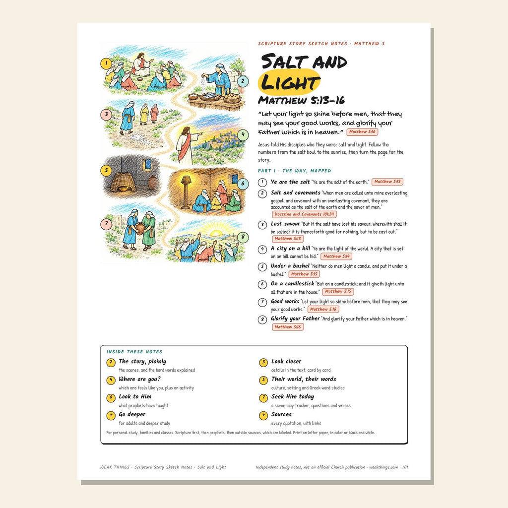 Salt and Light sketch notes cover with a hand-drawn map