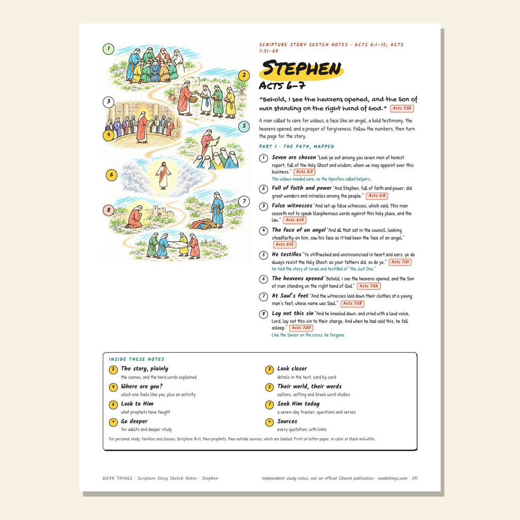 Stephen sketch notes cover with a hand-drawn map of the story
