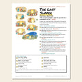 The Last Supper sketch notes cover with a hand-drawn numbered map of the story