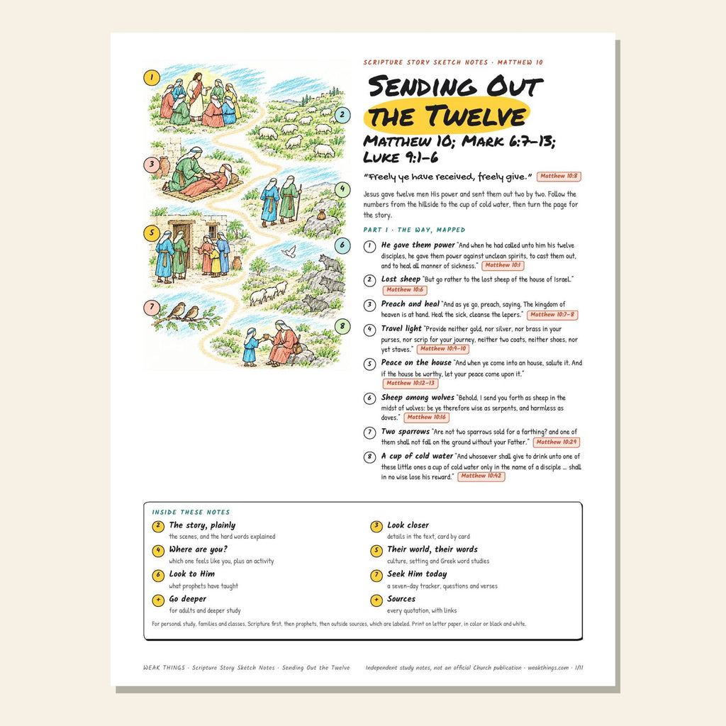 Sending Out the Twelve sketch notes cover with a hand-drawn map