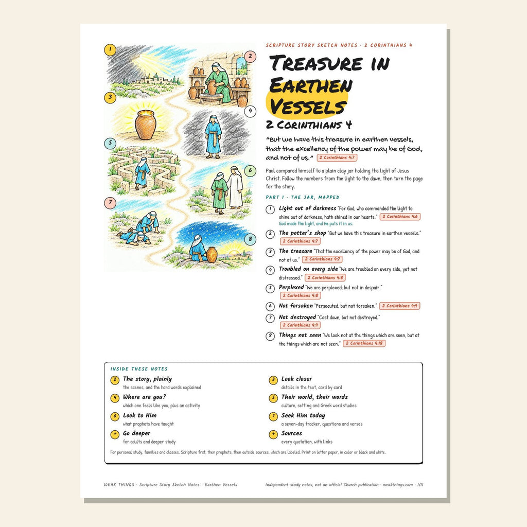 Treasure in Earthen Vessels sketch notes cover with a hand-drawn map