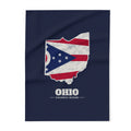 Ohio Cincinnati Mission flag map fleece blanket by Weak Things