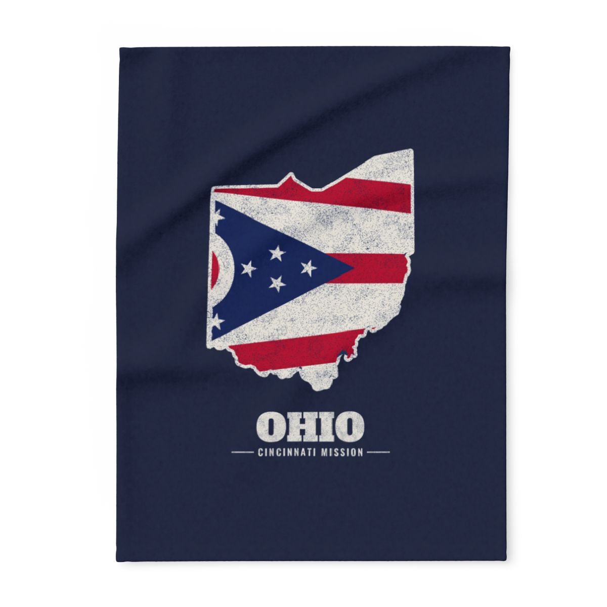 Ohio Cincinnati Mission flag map fleece blanket by Weak Things